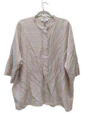 COS Mandarin Collar Oversized Blouse Top Medium Champagne Minimalist Old Money